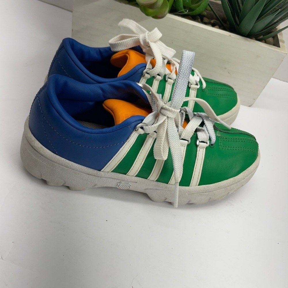 Retro k Swiss shoes Kids Green and Blue Sneakers